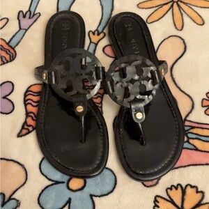 Tory Burch Black Logo Sandals